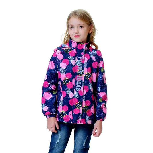 Waterproof Mid-Length Hooded Jacket for Boys and Girls