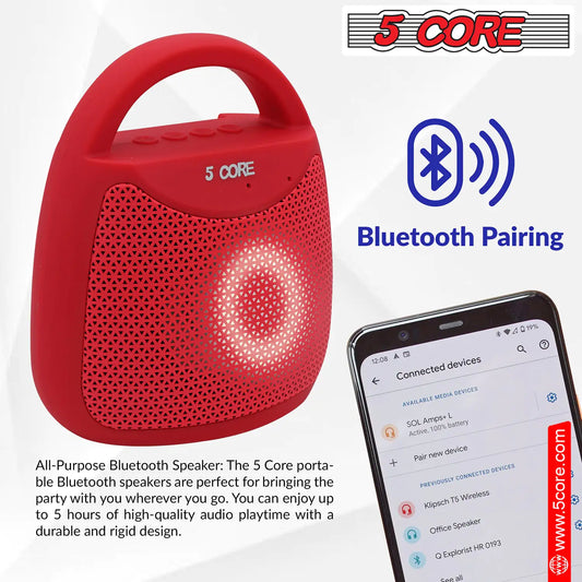 5 Core Outdoor Bluetooth Speaker Wireless Portable Waterproof for Patio Pool Party