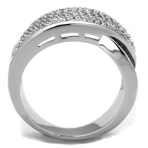 3W1089 - Rhodium + Ruthenium Brass Ring with AAA Grade CZ  in Black Diamond LuxuryLifeWay Online Store