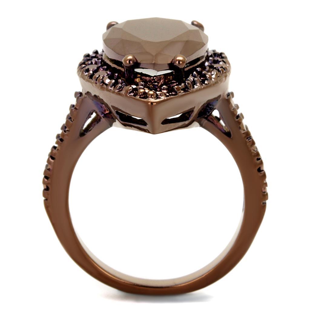 3W1153 - IP Coffee light Brass Ring with AAA Grade CZ  in Light Coffee LuxuryLifeWay Online Store