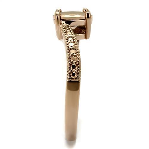 3W1201 - IP Rose Gold(Ion Plating) Brass Ring with AAA Grade CZ  in Metallic Light Gold LuxuryLifeWay Online Store