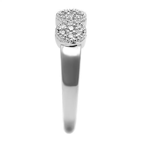 3W1220 - Rhodium Brass Ring with AAA Grade CZ  in Clear LuxuryLifeWay Online Store