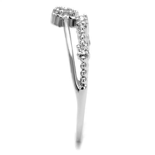 3W1223 - Rhodium Brass Ring with AAA Grade CZ  in Clear LuxuryLifeWay Online Store