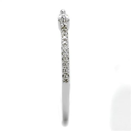 3W1225 - Rhodium Brass Ring with AAA Grade CZ  in Clear LuxuryLifeWay Online Store