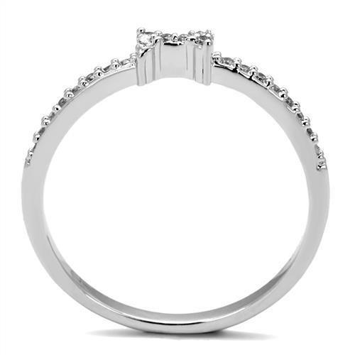 3W1228 - Rhodium Brass Ring with AAA Grade CZ  in Clear LuxuryLifeWay Online Store