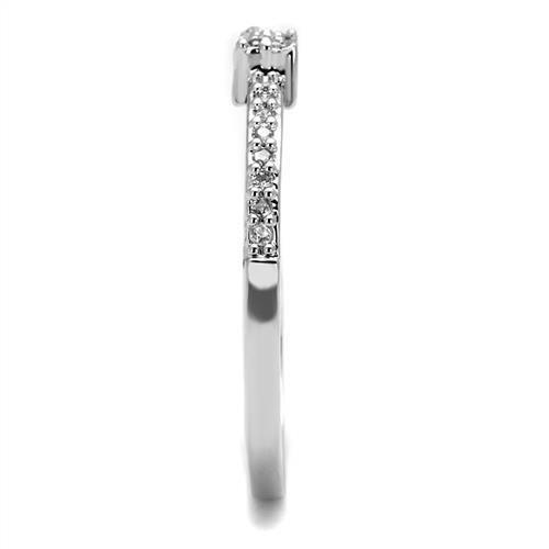 3W1228 - Rhodium Brass Ring with AAA Grade CZ  in Clear LuxuryLifeWay Online Store