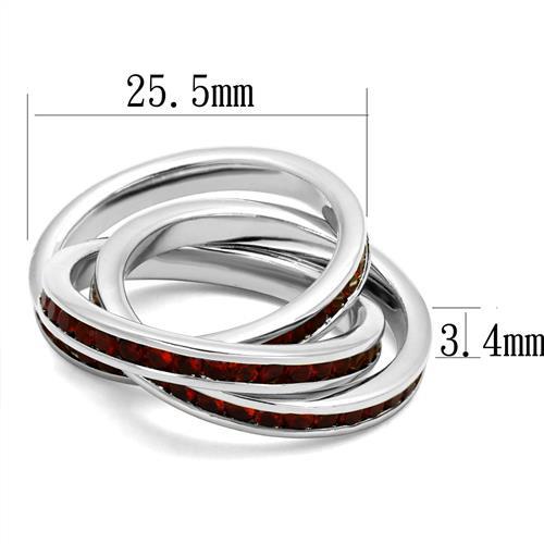 3W1333 - Rhodium Brass Ring with Synthetic Synthetic Glass in Siam LuxuryLifeWay Online Store