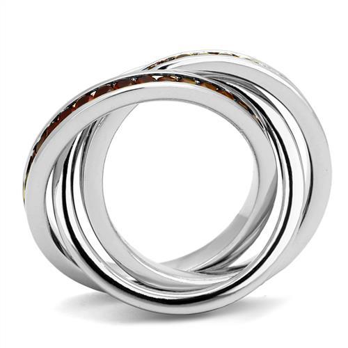 3W1333 - Rhodium Brass Ring with Synthetic Synthetic Glass in Siam LuxuryLifeWay Online Store