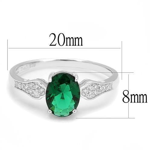 3W1387 - Rhodium 925 Sterling Silver Ring with Synthetic Synthetic Glass in Blue Zircon LuxuryLifeWay Online Store