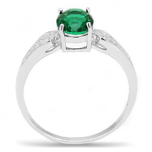 3W1387 - Rhodium 925 Sterling Silver Ring with Synthetic Synthetic Glass in Blue Zircon LuxuryLifeWay Online Store
