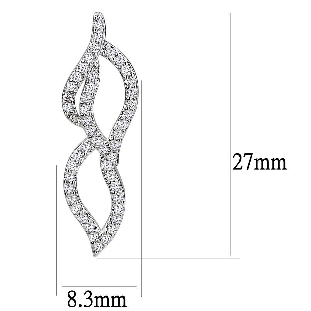 3W1418 - Rhodium Brass Jewelry Sets with AAA Grade CZ  in Clear LuxuryLifeWay Online Store