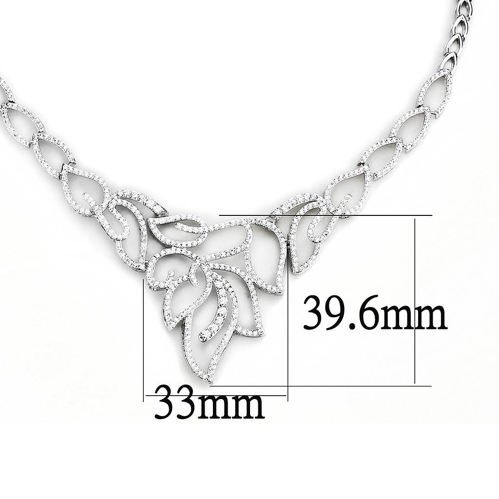 3W1420 - Rhodium Brass Jewelry Sets with AAA Grade CZ  in Clear LuxuryLifeWay Online Store