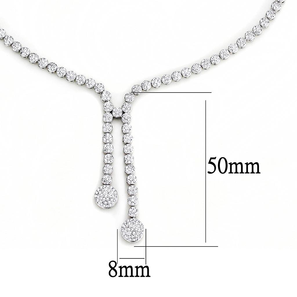 3W1428 - Rhodium Brass Jewelry Sets with AAA Grade CZ  in Clear LuxuryLifeWay Online Store
