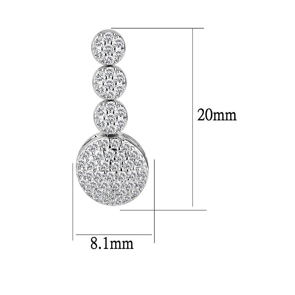 3W1428 - Rhodium Brass Jewelry Sets with AAA Grade CZ  in Clear LuxuryLifeWay Online Store