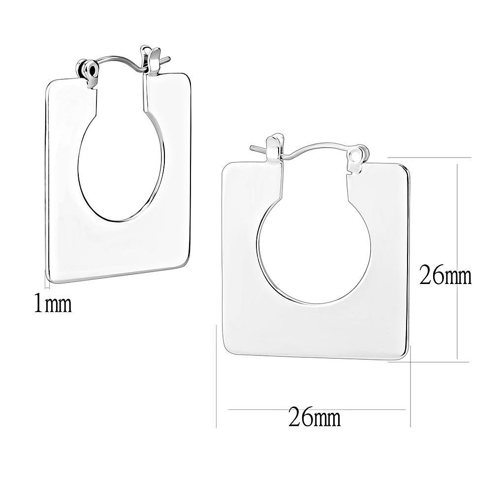 3W1500 - Rhodium Brass Earrings with No Stone LuxuryLifeWay Online Store