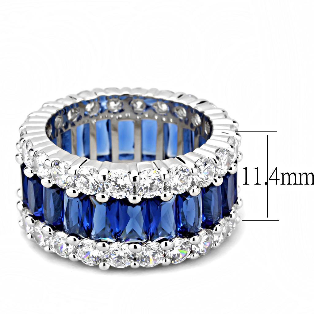 3W1527 - Rhodium Brass Ring with Synthetic  in Montana LuxuryLifeWay Online Store