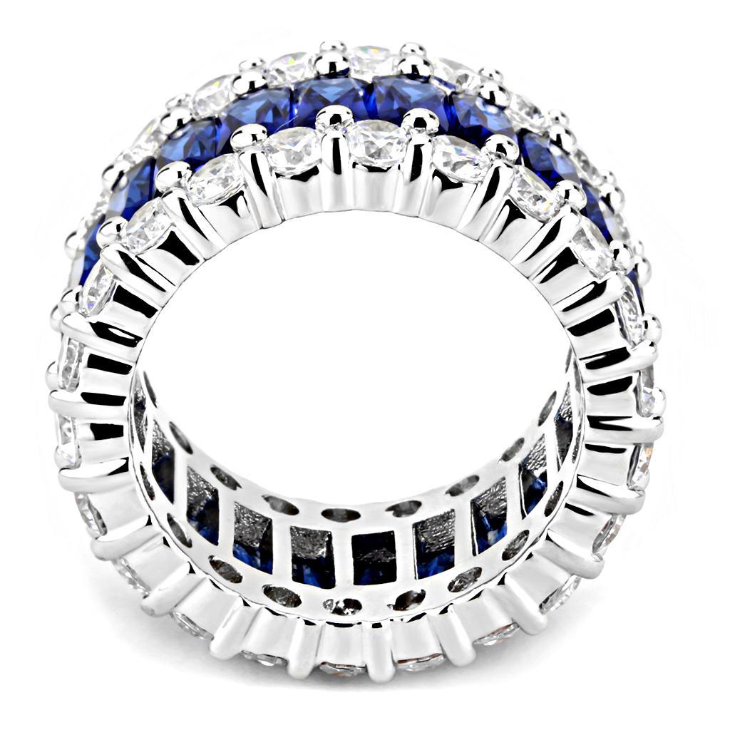 3W1527 - Rhodium Brass Ring with Synthetic  in Montana LuxuryLifeWay Online Store