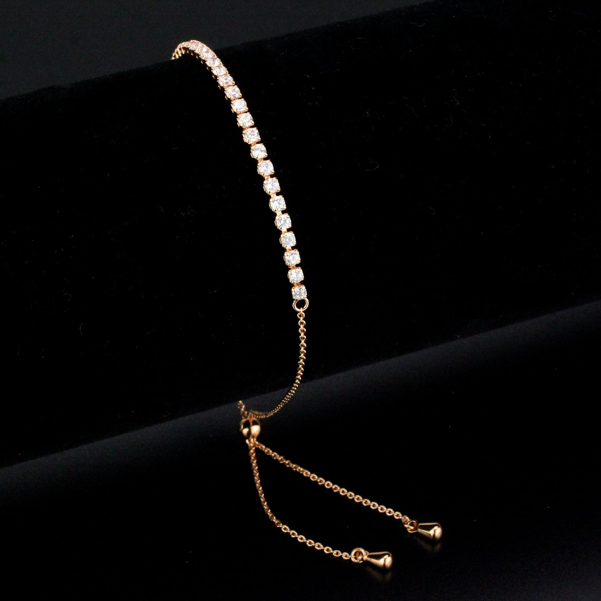 3W1642 - Rose Gold Brass Bracelet with AAA Grade CZ in Clear LuxuryLifeWay Online Store