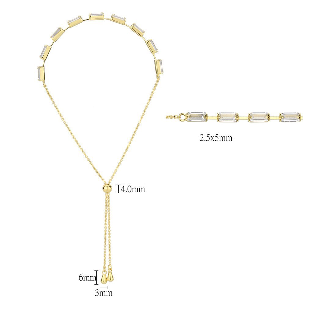 3W1656 - Gold Brass Bracelet with AAA Grade CZ in Clear LuxuryLifeWay Online Store