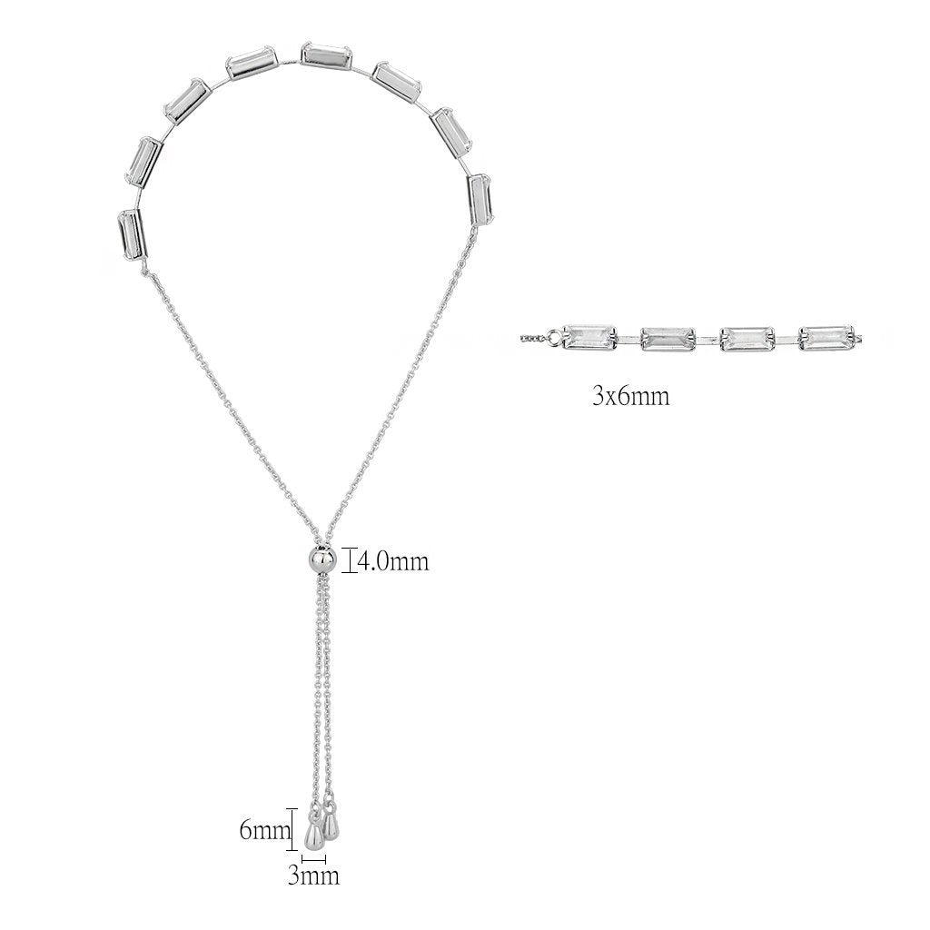 3W1658 - Rhodium Brass Bracelet with AAA Grade CZ in Clear LuxuryLifeWay Online Store