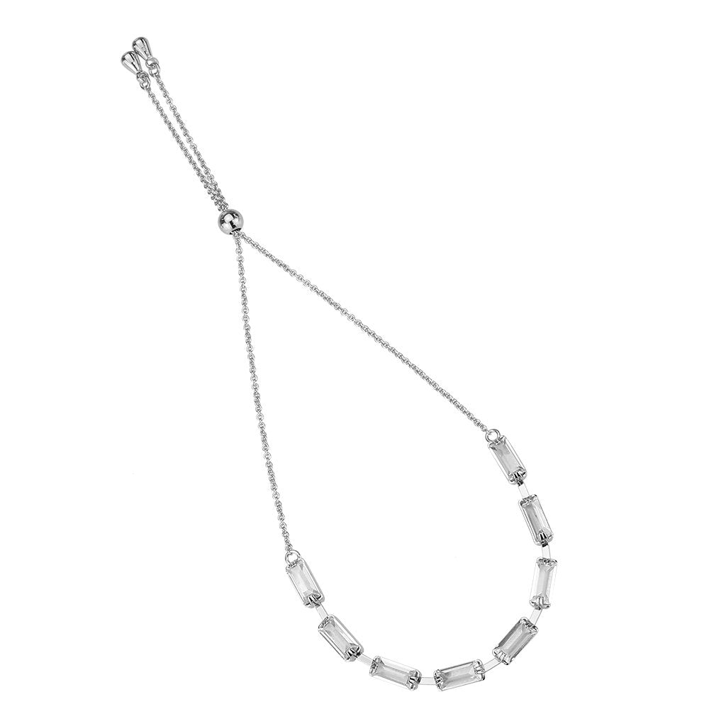 3W1658 - Rhodium Brass Bracelet with AAA Grade CZ in Clear LuxuryLifeWay Online Store
