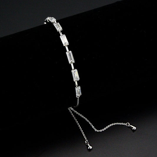 3W1658 - Rhodium Brass Bracelet with AAA Grade CZ in Clear LuxuryLifeWay Online Store