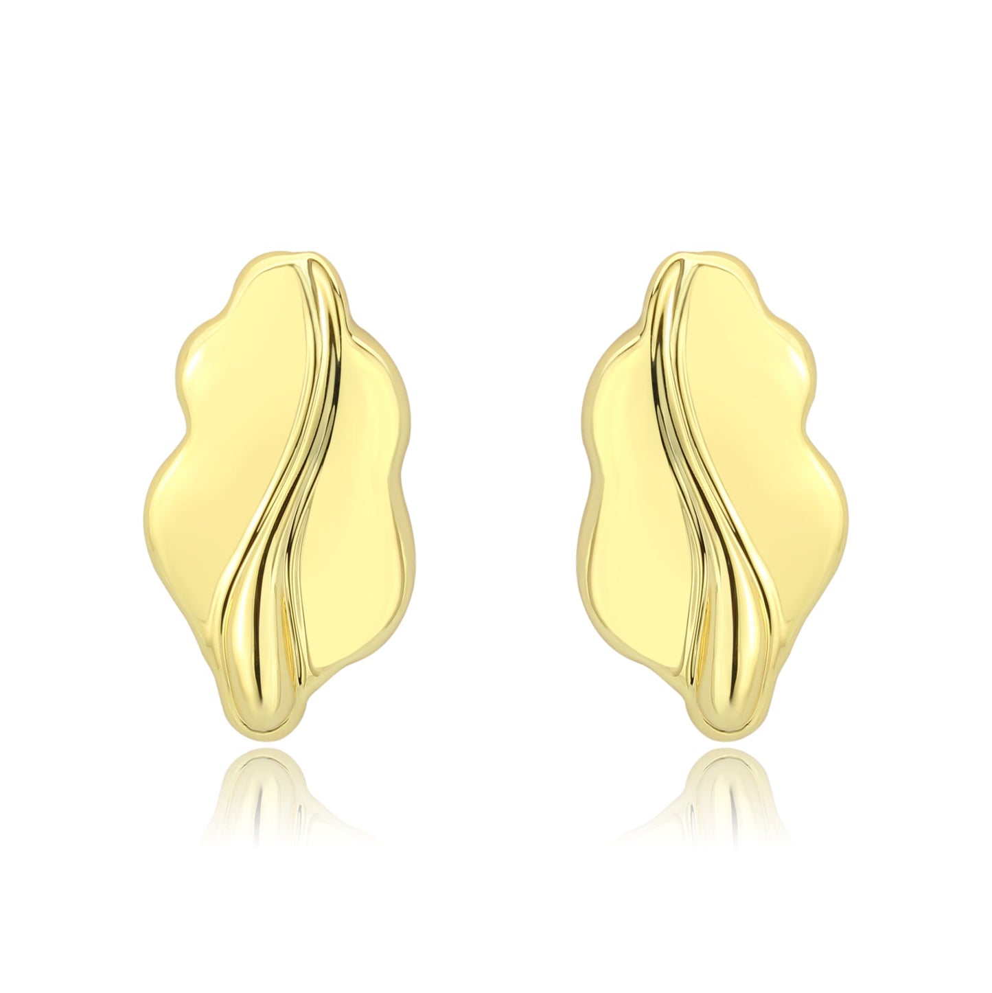 3W1733G - Flash Gold Brass Earring with NoStone in No Stone LuxuryLifeWay Online Store