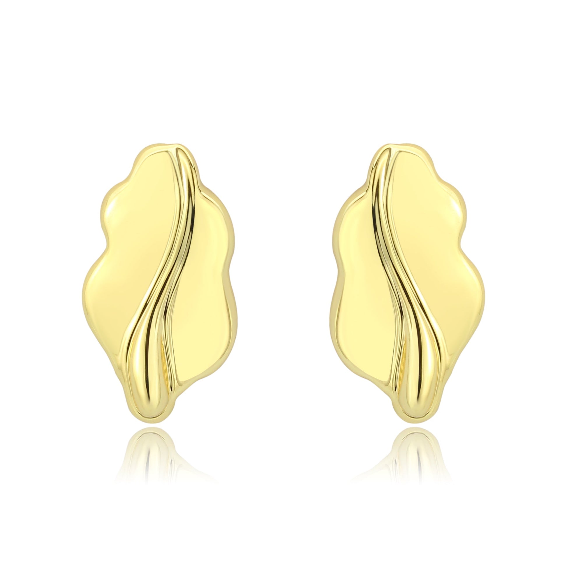 3W1733G - Flash Gold Brass Earring with NoStone in No Stone LuxuryLifeWay Online Store