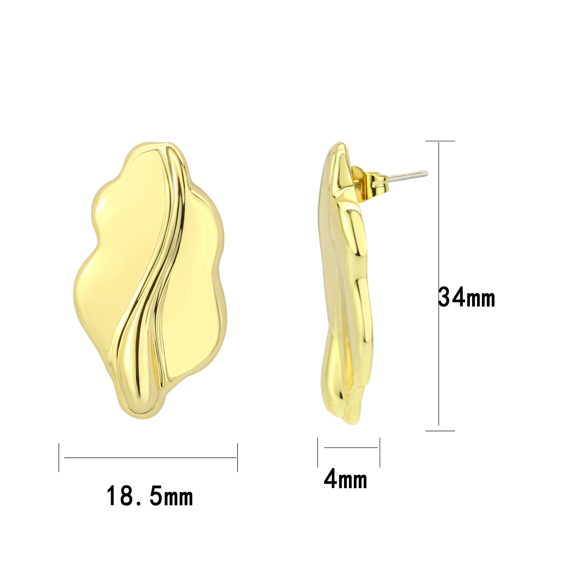 3W1733G - Flash Gold Brass Earring with NoStone in No Stone LuxuryLifeWay Online Store