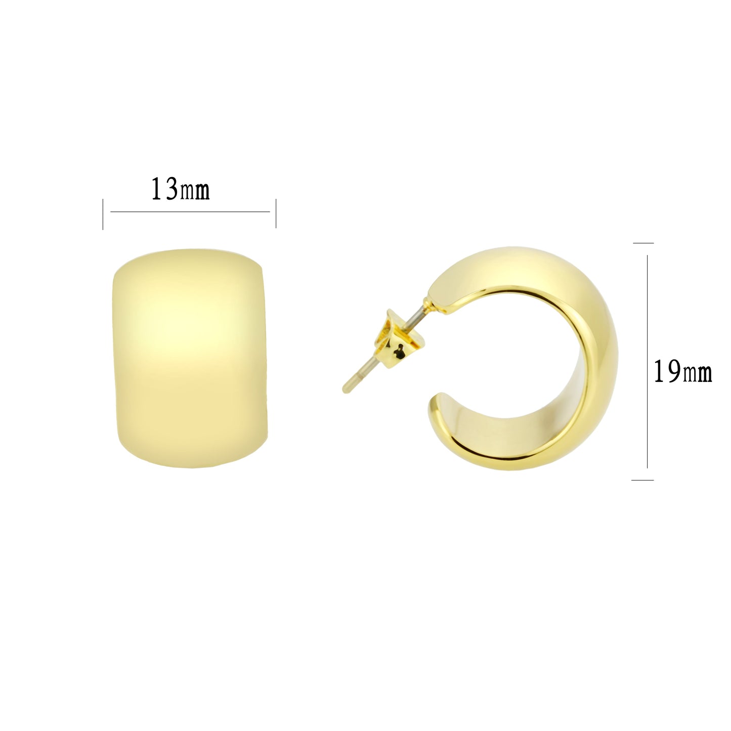 3W1740G - Flash Gold Brass Earring with NoStone in No Stone LuxuryLifeWay Online Store