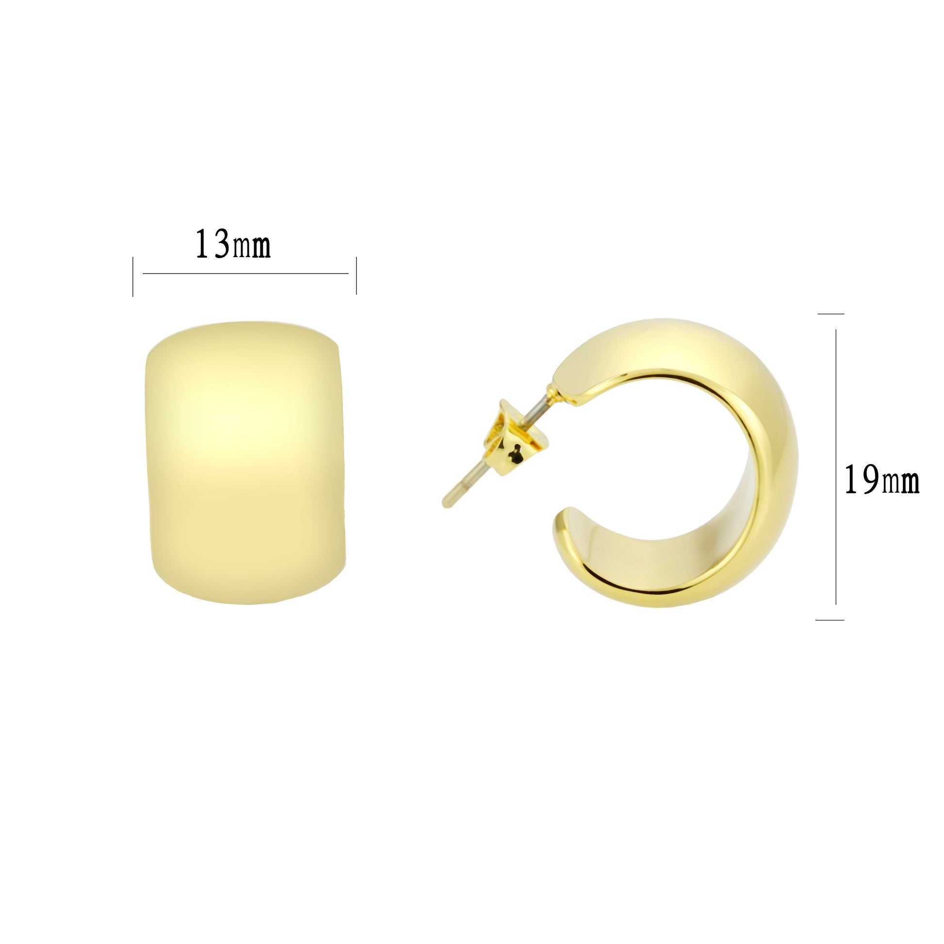 3W1740G - Flash Gold Brass Earring with NoStone in No Stone LuxuryLifeWay Online Store