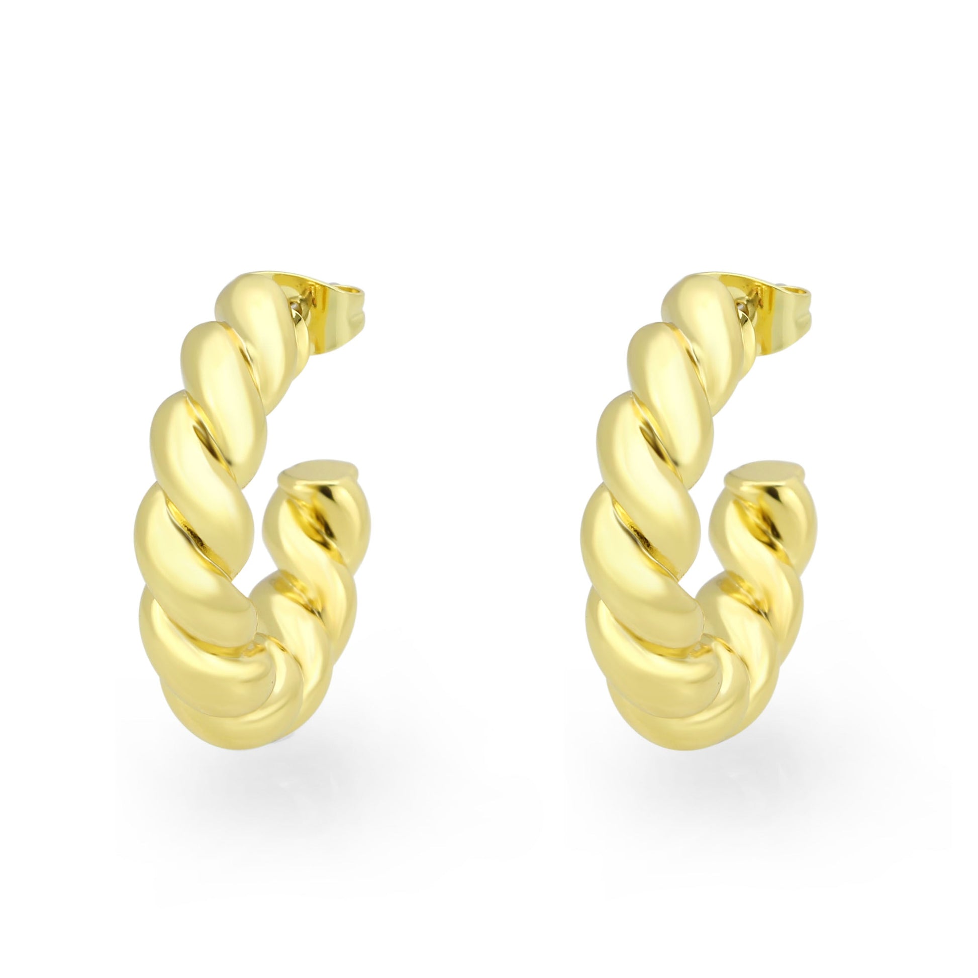 3W1761G - Flash Gold Brass Earring with NoStone in No Stone LuxuryLifeWay Online Store
