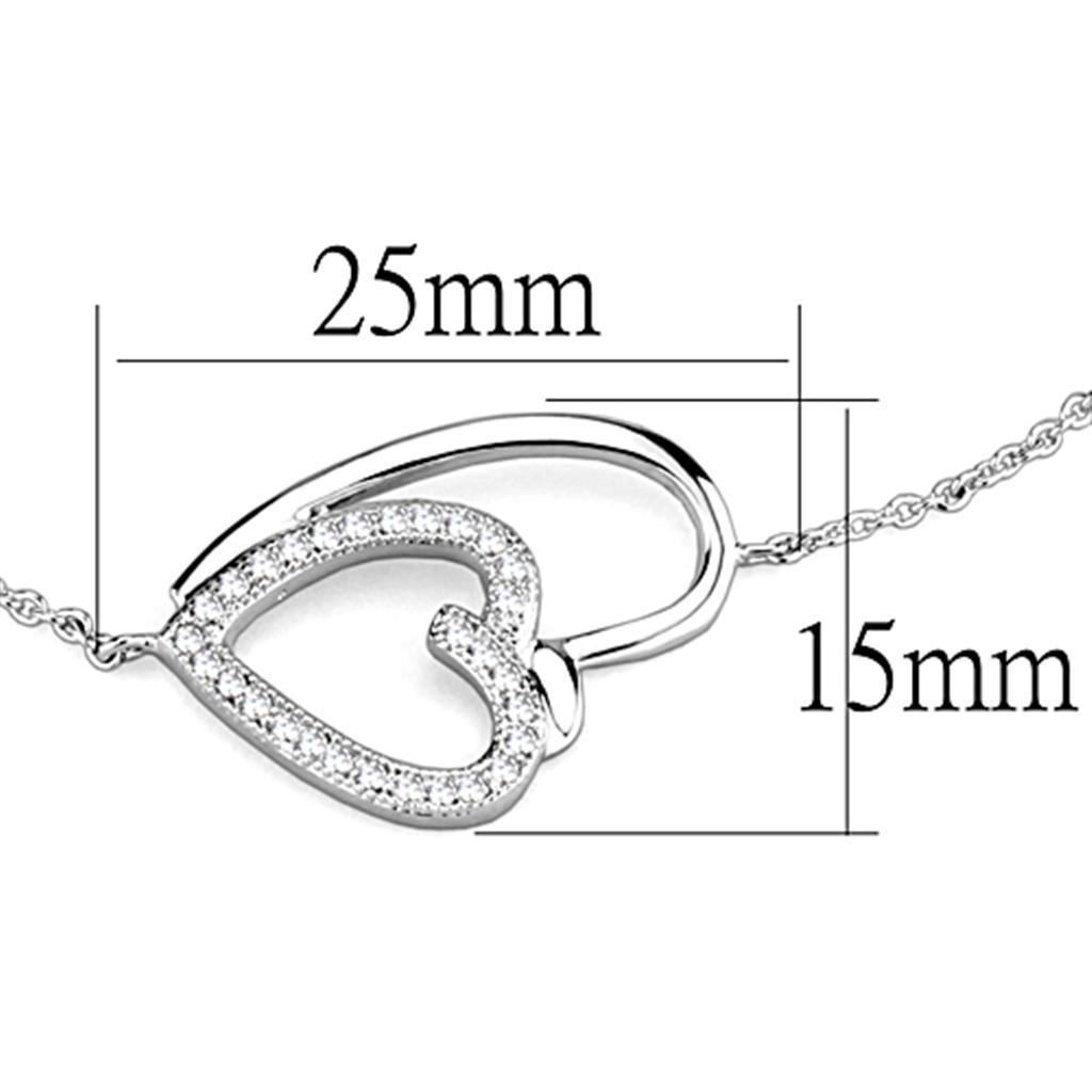 3W715 - Rhodium Brass Bracelet with AAA Grade CZ  in Clear LuxuryLifeWay Online Store