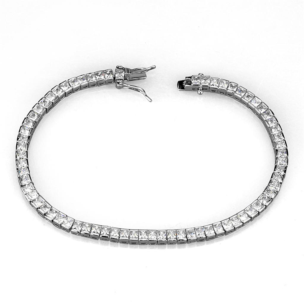 3W938 - Rhodium Brass Jewelry Sets with AAA Grade CZ  in Clear LuxuryLifeWay Online Store
