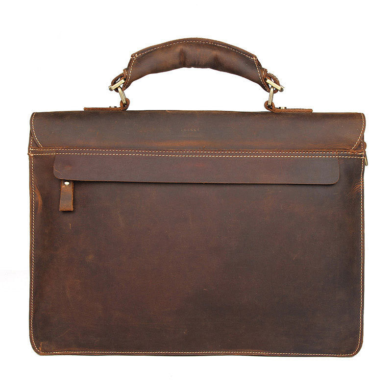 Leather Handbag Vintage Crazy Horse Leather Men's Briefcase LuxuryLifeWay Online Store