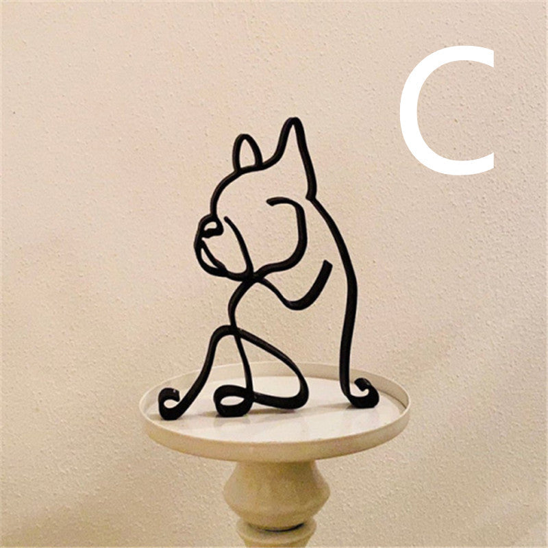 Simple Metal Dog Art Sculpture Decoration PearlNestDecor.com