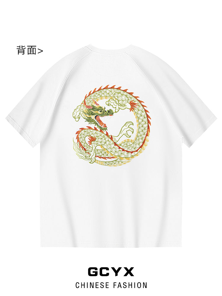 Men's Cotton Short-Sleeved Embroidered T-Shirt 2024 Pi-Mart
