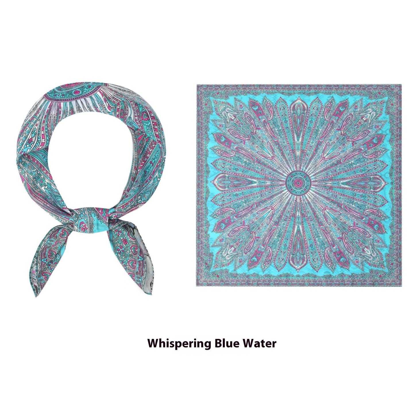 Elegant Printed Silk Square Scarf NorixaFashion.com
