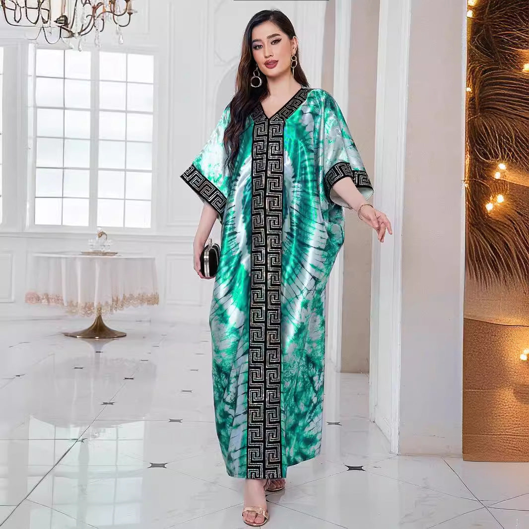 Fashion Printed Loose Robe Dress Women NorixaFashion.com
