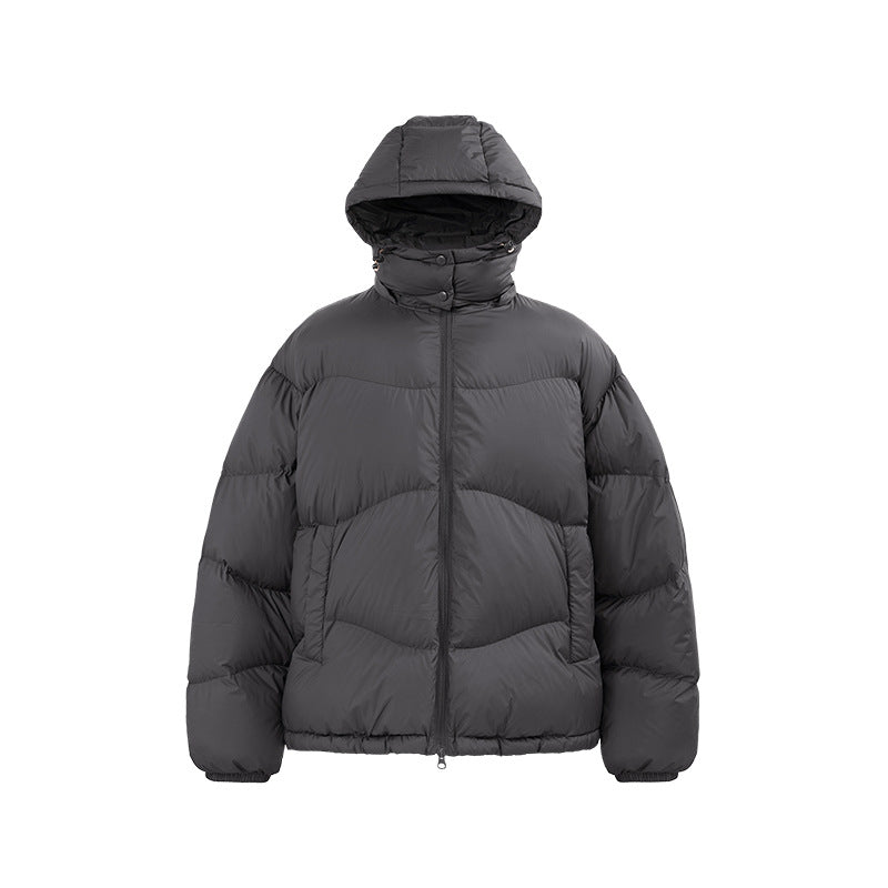 Thin And Portable Puff Down Jacket Solid Color Hooded Pi-Mart