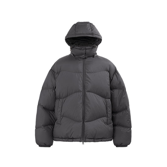 Thin And Portable Puff Down Jacket Solid Color Hooded Pi-Mart