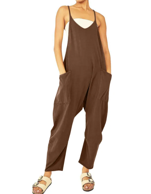 Women's Pocket Knit Jumpsuit Pi-Mart
