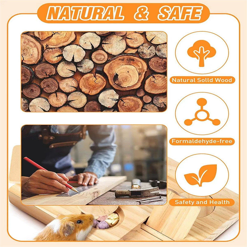 Wooden Hamster Feeder Household Feeding Snack Dispenser Pets Fashion
