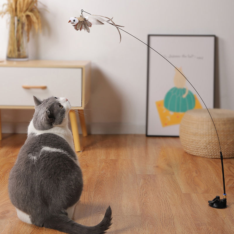 Steel Wire Feather Funny Cat Stick Long Rod Pets Fashion