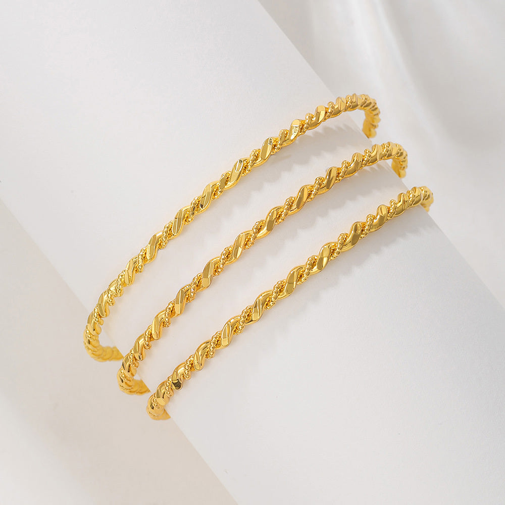1Pcs Simple And Fashion Gold Bracelet Fried Dough Twists Rope Bracelet For Women