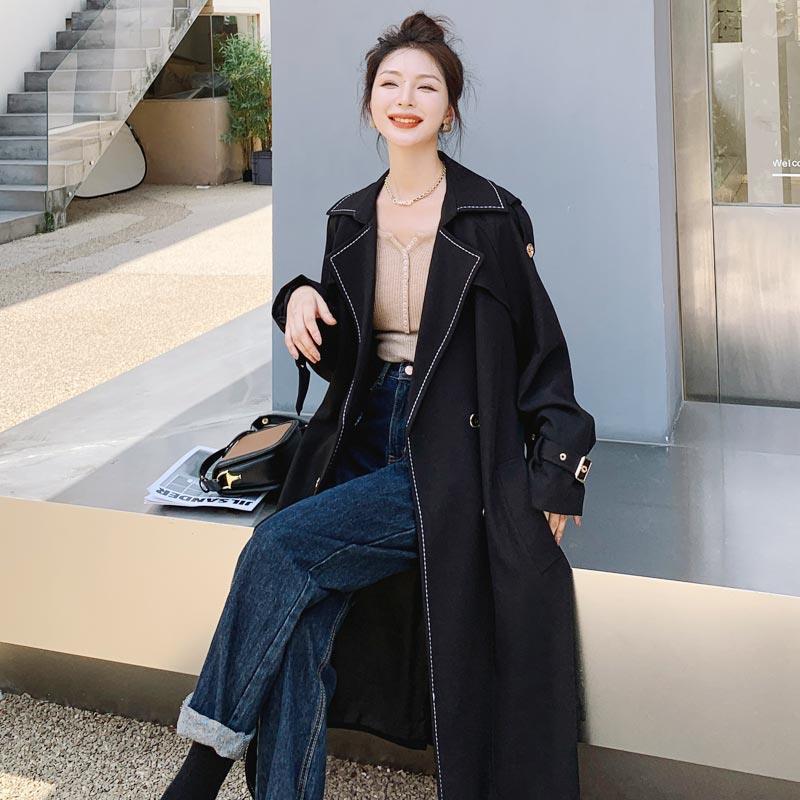 Mid-Length British Windbreaker Jacket for Street Style Pi-Mart