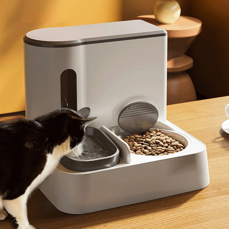 Cat Automatic Pet Feeder Water Dispenser Integrated Double Bowl Drinking Pet Pets Fashion
