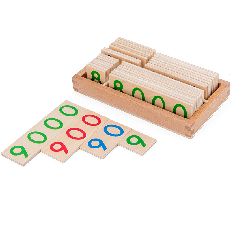 Montessori Wooden Number Cards 1-9999 for Kids Pi-Mart