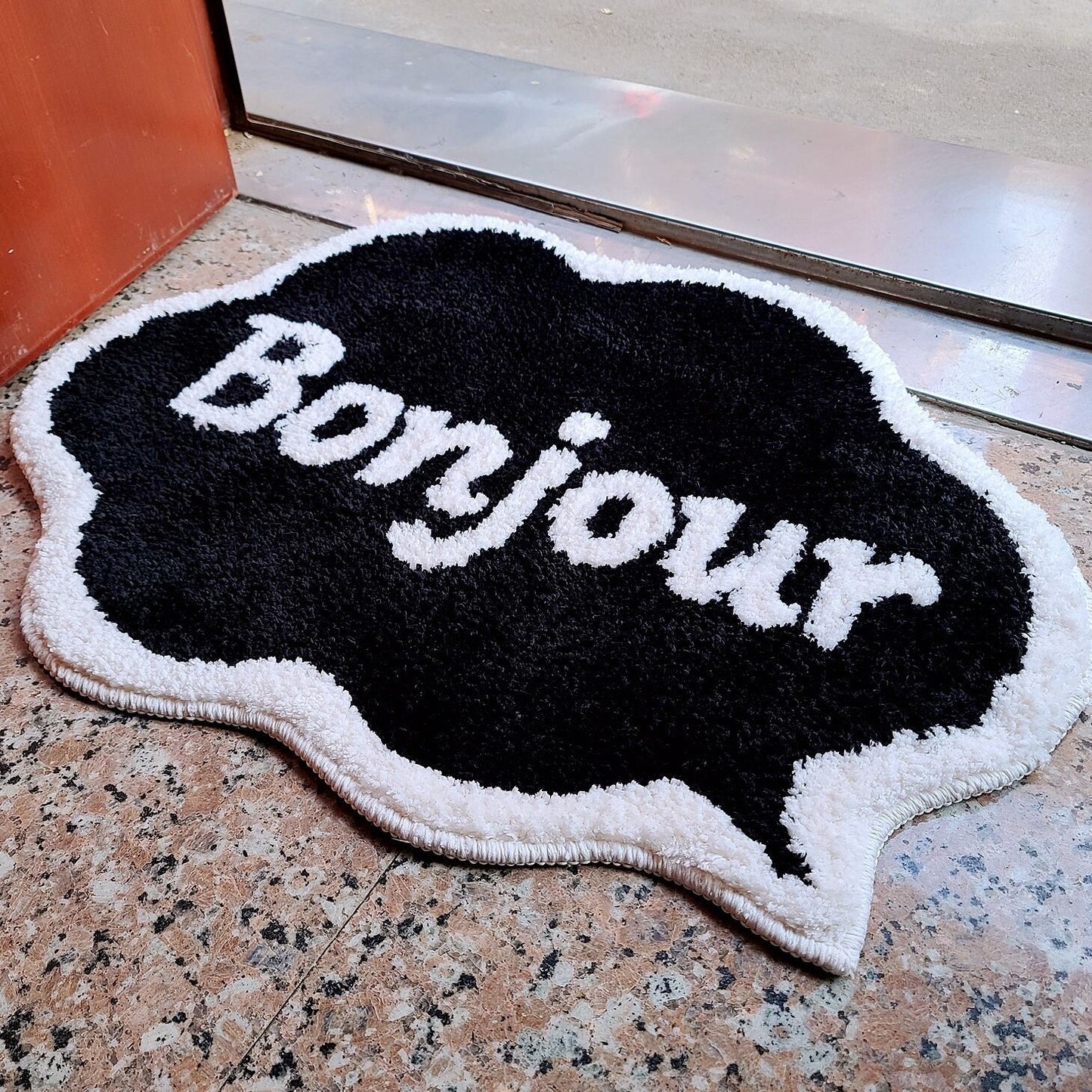 English Cute Silicone Bottom Non-slip Thickened Absorbent Floor Mat