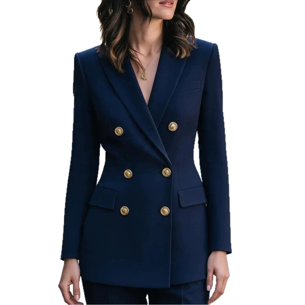 2026 European And American Cross-border Temperament Double-breasted Suit Jacket Women's Spring And Autumn Fashion Commuter Slim-fit Slimming Small Suit NorixaFashion.com